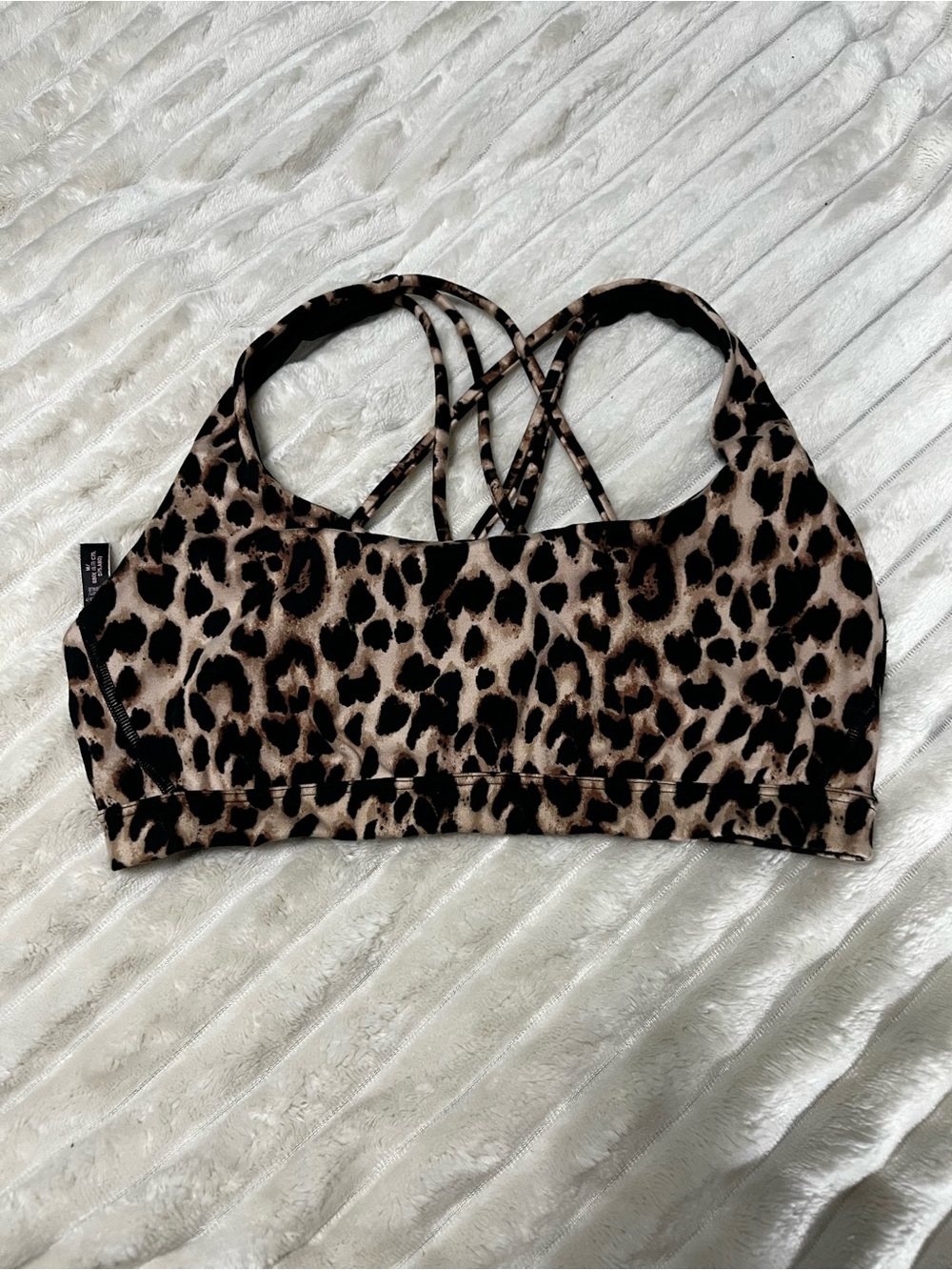 Victoria's Secret Leopard Print Strappy Sports Bra - Tan & Black